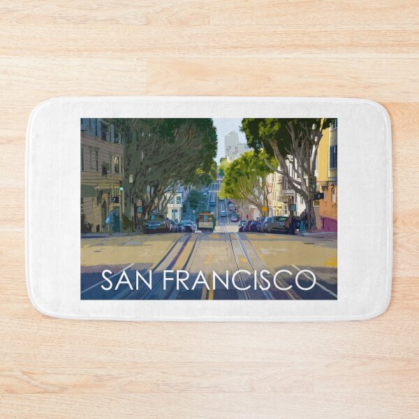 Item preview, San Francisco, Trams, California, USA, Travel Print, Sunset designed and sold by summattodraw.