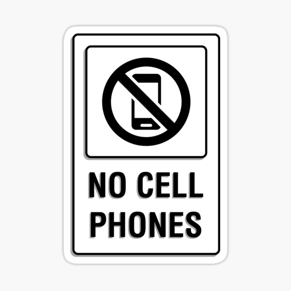 Autocollants Téléphone portable interdit ISO 7010 P013 - Lot de 5