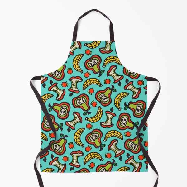 Item preview, TUTTI FRUTTI Fun Tossed Retro Fruit with Apple Core Pear Banana Berries in Graphic Cartoon Style - UnBlink Studio by Jackie Tahara designed and sold by Jackie Tahara of UnBlink Studio.