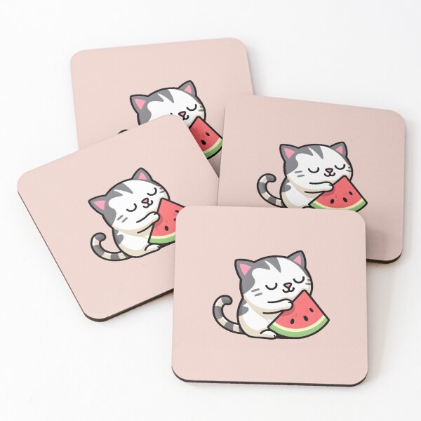 Item preview, Adorable Cat Eating Watermelon  designed and sold by Sereneluna.