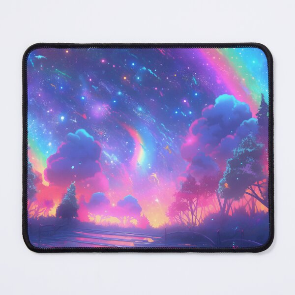 Item preview, Y2K Aesthetic - Technicolor Timberland: Rainbow Forest Scape designed and sold by Cosmic-Canvases.