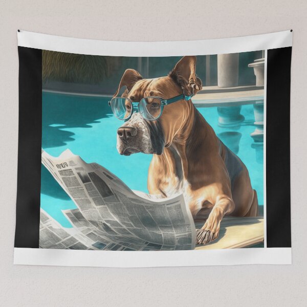 Item preview, Dog Reading Newspaper designed and sold by LAForrest.