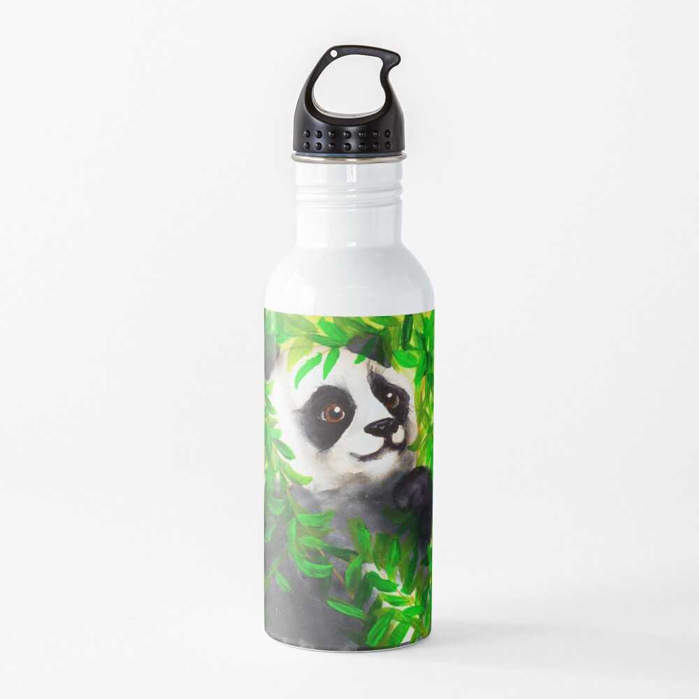 panda painting on bottle