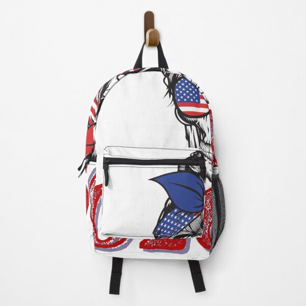 Item preview, Bristol, RI 02809 Fourth of July Trendy Red White and Blue Stars and Stripes Skull designed and sold by DigitalLuckyCat.