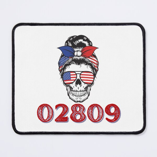 Item preview, Bristol, RI 02809 Fourth of July Trendy Red White and Blue Stars and Stripes Skull designed and sold by DigitalLuckyCat.