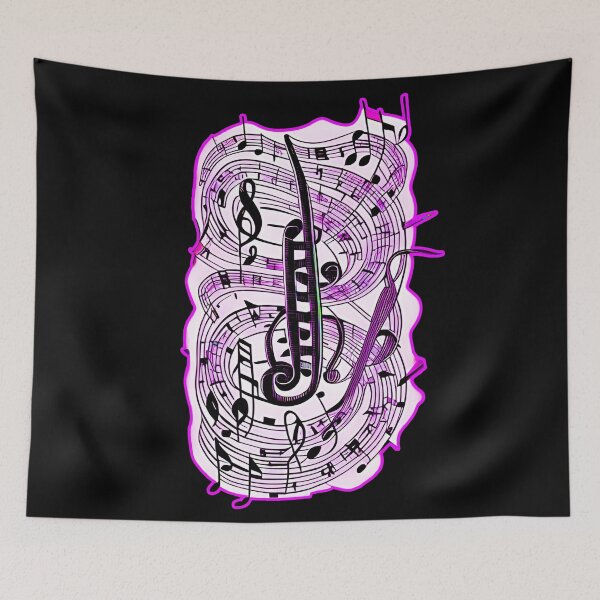 Item preview, Spiral pink musical notes designed and sold by Artbellachi.