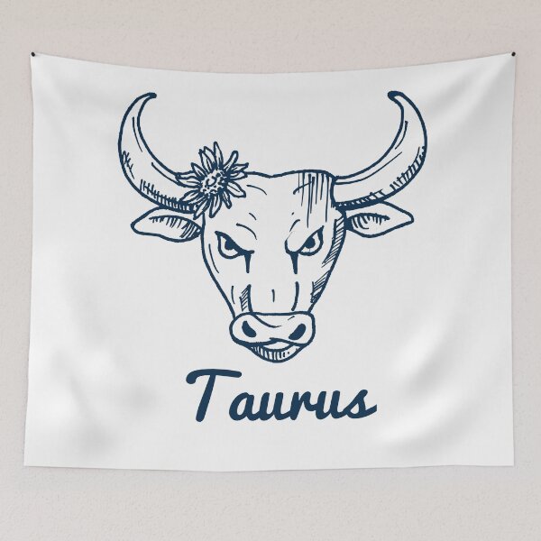 Item preview, Taurus Zodiac Horoscope Bull Head with Flower Sign and Name designed and sold by activlifewear.