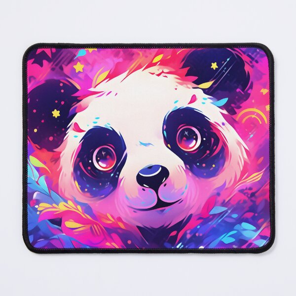 Artikelvorschau, Y2K Aesthetic - Color Burst: Rainbow Splash Panda entworfen und verkauft von Cosmic-Canvases.