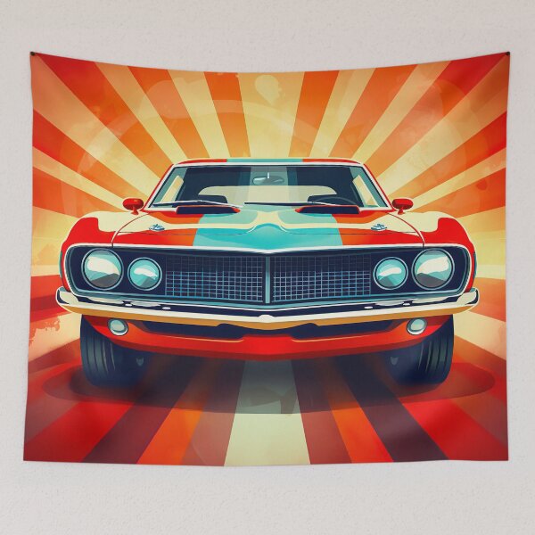 Item preview, Retro classic car . American muscle car red  designed and sold by Inktown.