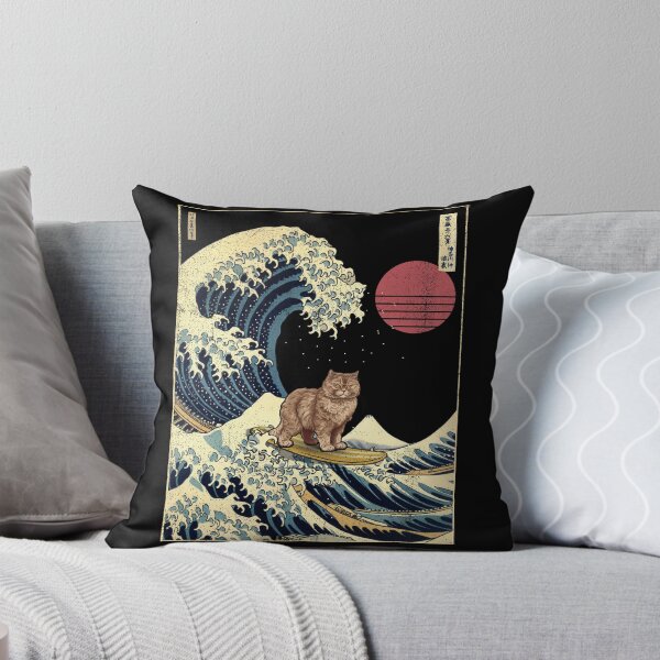 Item preview, Selkirk Rex Cat Kanagawa Japanese Surfing Wave designed and sold by rafaeltto.