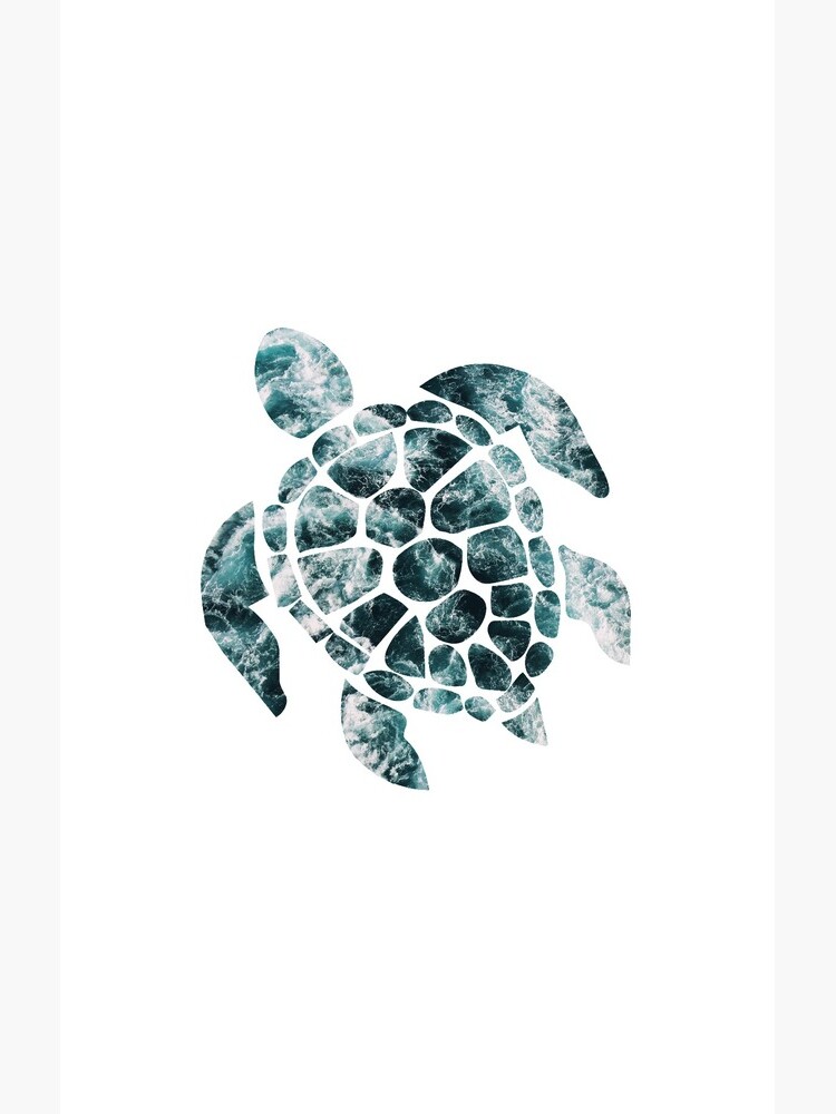 Sea Turtle - Turquoise Ocean Waves by nomadartstudio