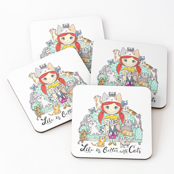 Item preview, #1 Life is Better with Cats (French Couch) designed and sold by nekokokeshi.