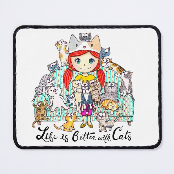 Item preview, #1 Life is Better with Cats (French Couch) designed and sold by nekokokeshi.