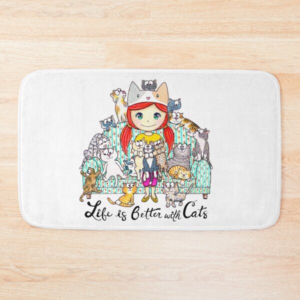 Item preview, #1 Life is Better with Cats (French Couch) designed and sold by nekokokeshi.