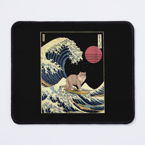 Item preview, Siberian Cat Kanagawa Japanese Surfing Wave designed and sold by rafaeltto.