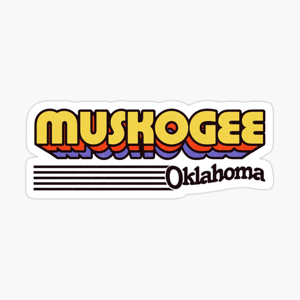 Muskogee, Oklahoma | Retro Stripes Sticker