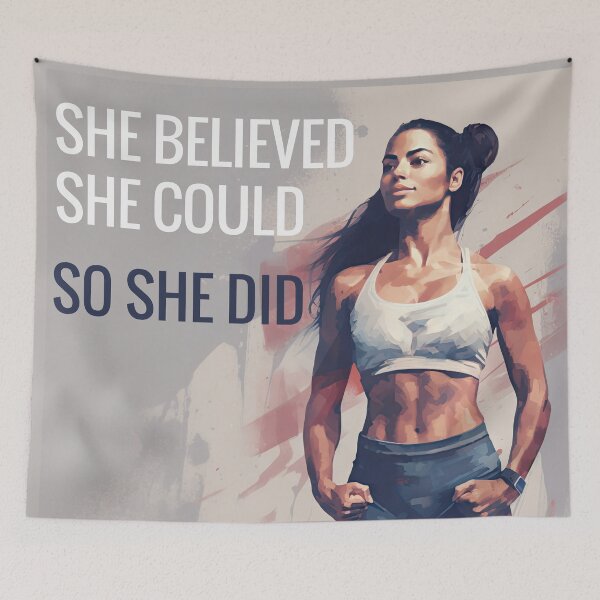 Item preview, SHE BELIEVED SHE COULD, SO SHE DID. Motivational quote for women. designed and sold by MagicStrawberry.