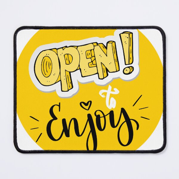 Item preview, Open And Enjoy Black - Open To Enjoy Sticker Yellow Gift for you 2023 designed and sold by hiliga.