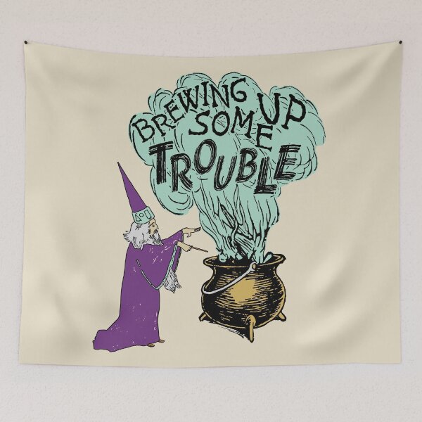 Item preview, Brewing Up Some Trouble - Wizard Meme designed and sold by SpaceDogLaika.