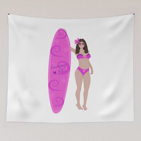 Item preview, Happy brunette woman with a sailboard designed and sold by OM-lova.