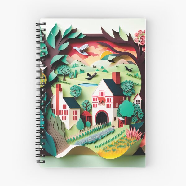 Item preview, white house with beautiful landscape designed and sold by artpapercuts.