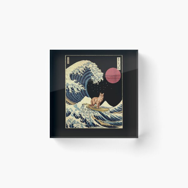 Item preview, Somali Cat Kanagawa Japanese Surfing Wave designed and sold by rafaeltto.