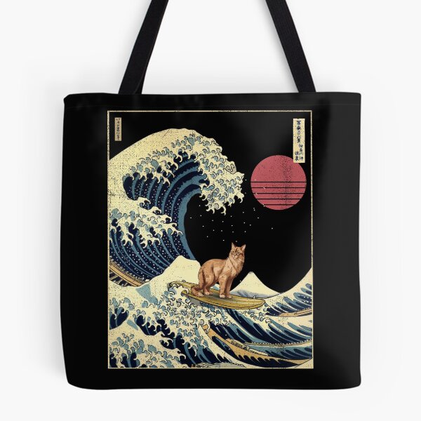 Item preview, Somali Cat Kanagawa Japanese Surfing Wave designed and sold by rafaeltto.