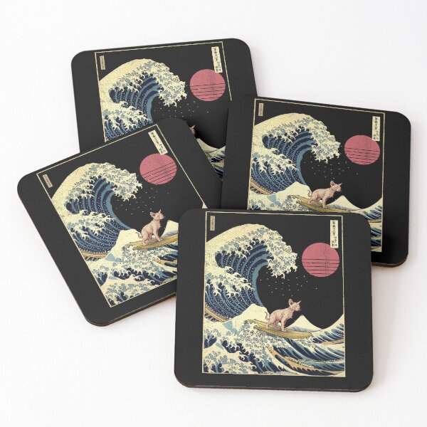 Item preview, Sphynx Cat Kanagawa Japanese Surfing Wave designed and sold by rafaeltto.