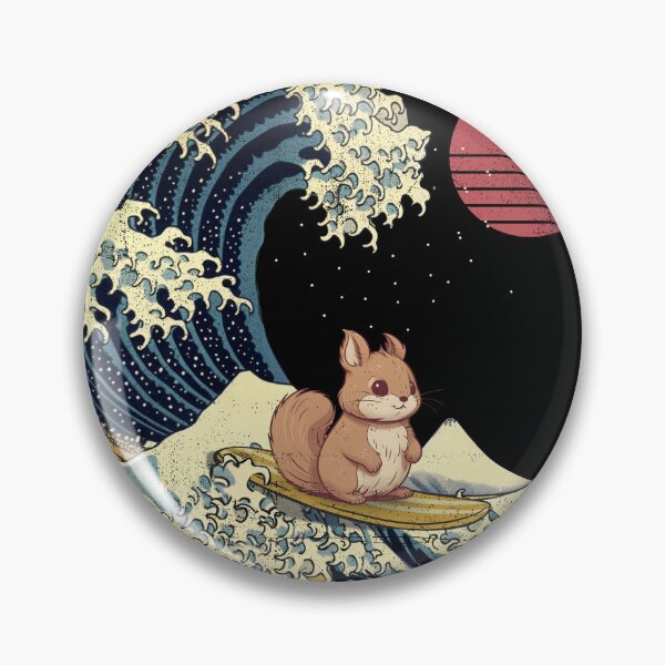 Item preview, Squirrel Kanagawa Japanese Surfing Wave designed and sold by rafaeltto.