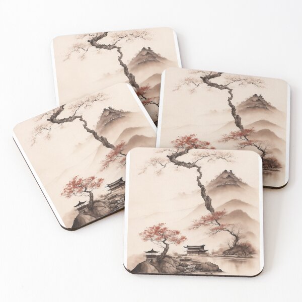 Item preview, House by the lake Japanese watercolor  designed and sold by Robertworkshop.
