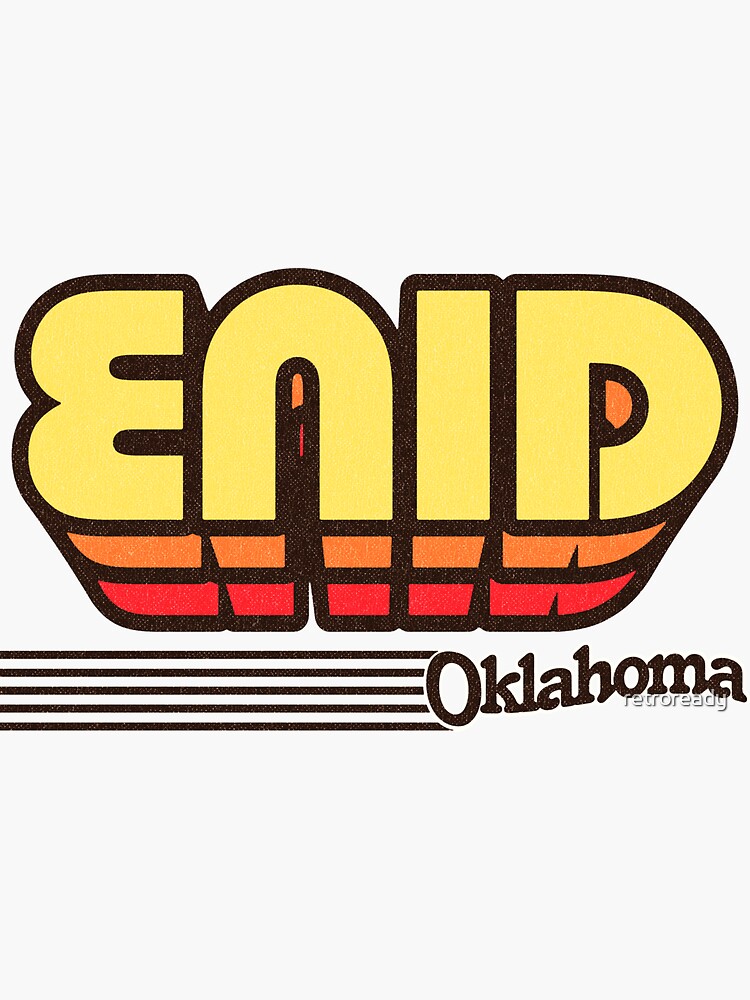 "Enid, Oklahoma Retro Stripes" Sticker for Sale by retroready Redbubble