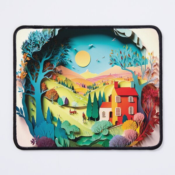 Item preview, country house with beautiful landscape designed and sold by artpapercuts.