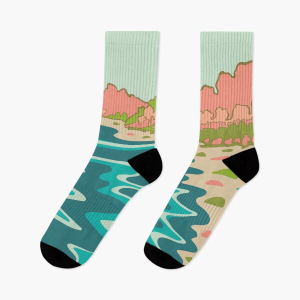 Item preview, COASTLINE West Coast Coastal Beach Shoreline Outdoors Landscape in Turquoise Teal Blush Orange - UnBlink Studio by Jackie Tahara designed and sold by Jackie Tahara of UnBlink Studio.