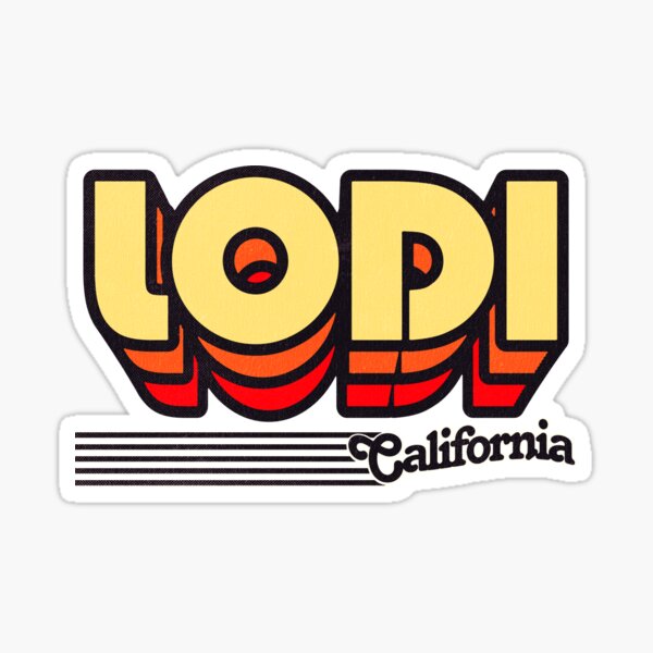 Aperçu de l'œuvre Lodi, Californie | Rayures rétro créée et vendue par retroready.