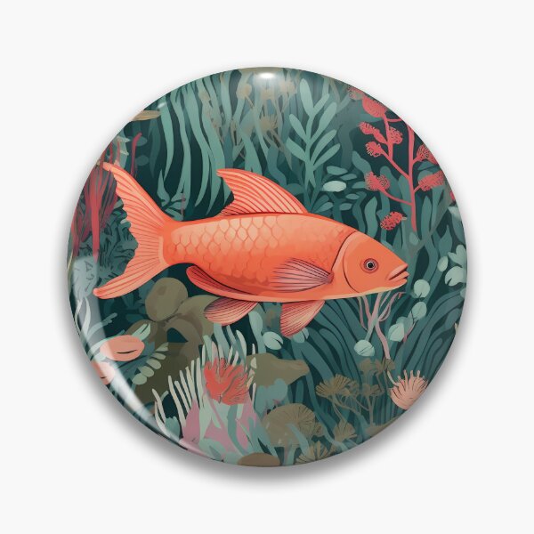 Item preview, Ocean Was Life 7, fish in a lush kelp forest, morning, morning, it's probably a reference, aquarium like underwater sea plants and coral, underwater, salmon pink, pale bronze, green, nature. designed and sold by FoxRobinRabbit.