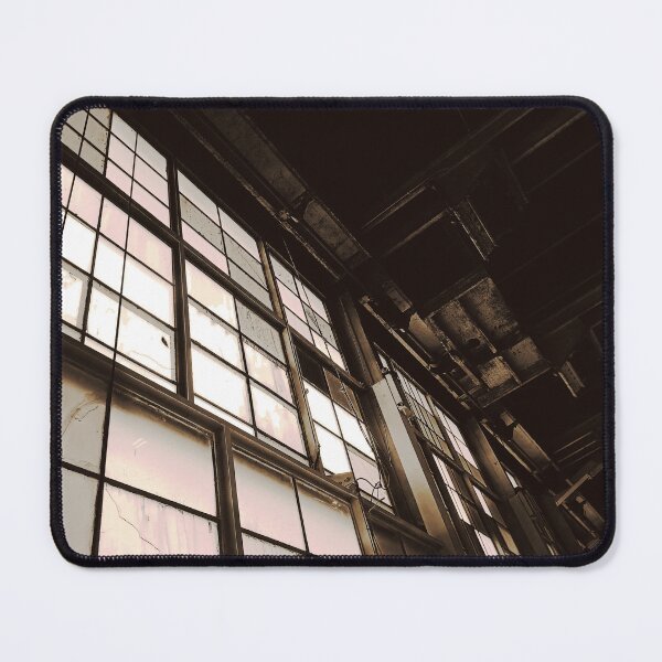 Item preview, Dark Brown Light Tan Coffee Vintage Sepia Tone Modern Industrial Warehouse Hanger Windows Bright Light Florescence Rust Pipes Photograph designed and sold by ARTbyABACCUS.