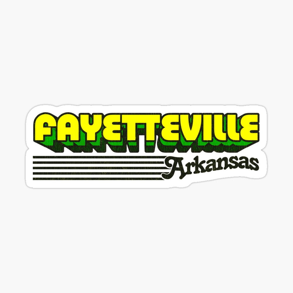 Fayetteville, Arkansas | Retro Stripes Sticker