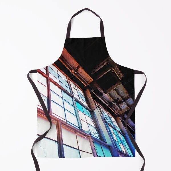Item preview, Modern Industrial Warehouse Hanger Windows Bright Light Florescence Green Rust Red Blue Purple Tan Brown Pipes Photograph designed and sold by ARTbyABACCUS.