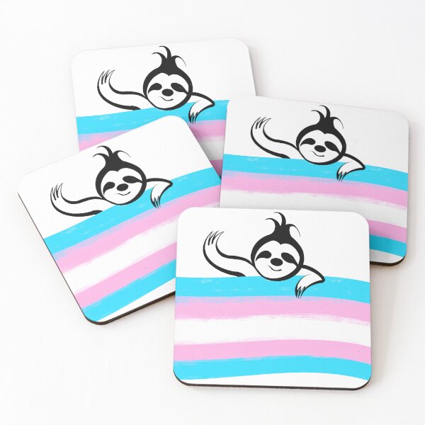 Item preview, Trans Pride Flag Sloth  designed and sold by CripRevolution.