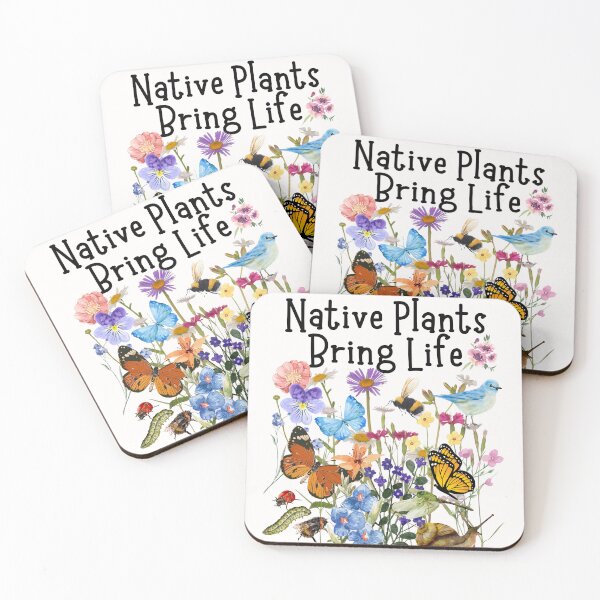Item preview, Native Plants Bring Life Colorful Pollinator Design designed and sold by EarthArtDesigns.