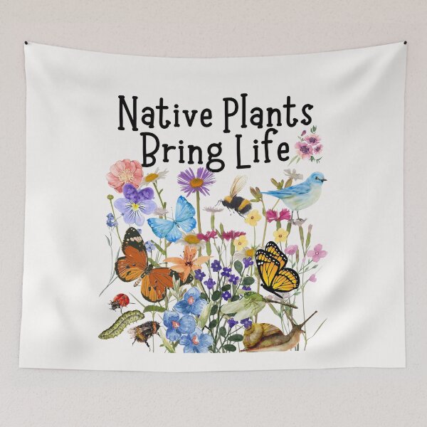 Item preview, Native Plants Bring Life Colorful Pollinator Design designed and sold by EarthArtDesigns.