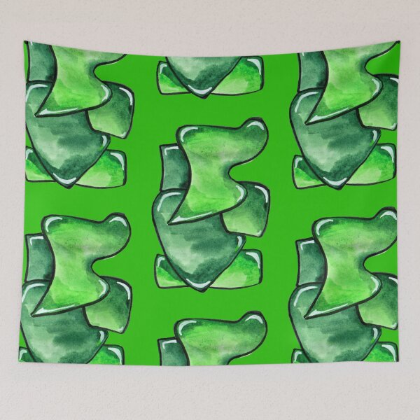 Item preview, green shards, pattern, abstract, watercolor, fine art designed and sold by janianna.
