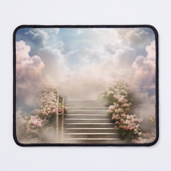 In Loving Memory Memorial Background Template Stairs to Heaven, Rest in  Peace, Cloudy Sky, Metal Print for Sale by Leonardo M