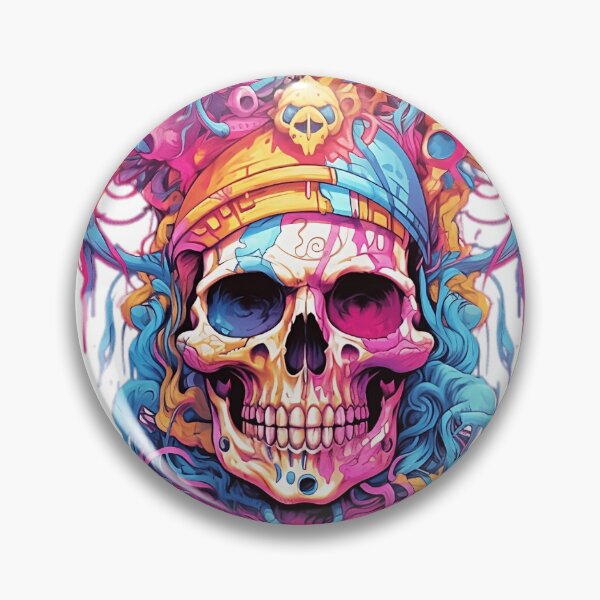 Item preview, Surrealistic flat colorful skull designed and sold by StrongSouls.