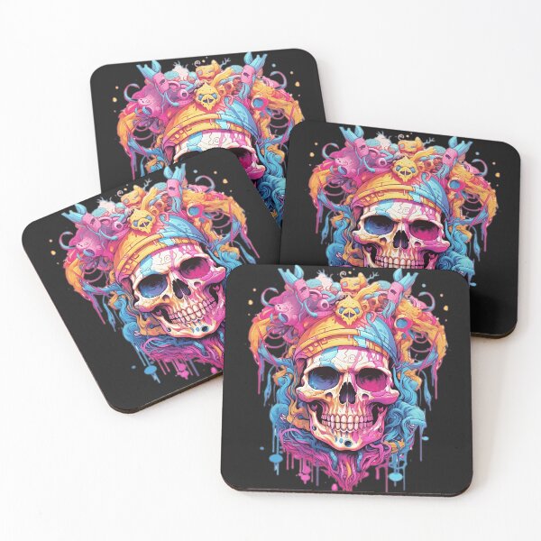 Item preview, Surrealistic flat colorful skull designed and sold by StrongSouls.