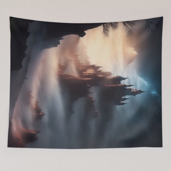 Item preview, Castle with dramatic lighting and fog - 2 - Landscape Art  designed and sold by dosedai.