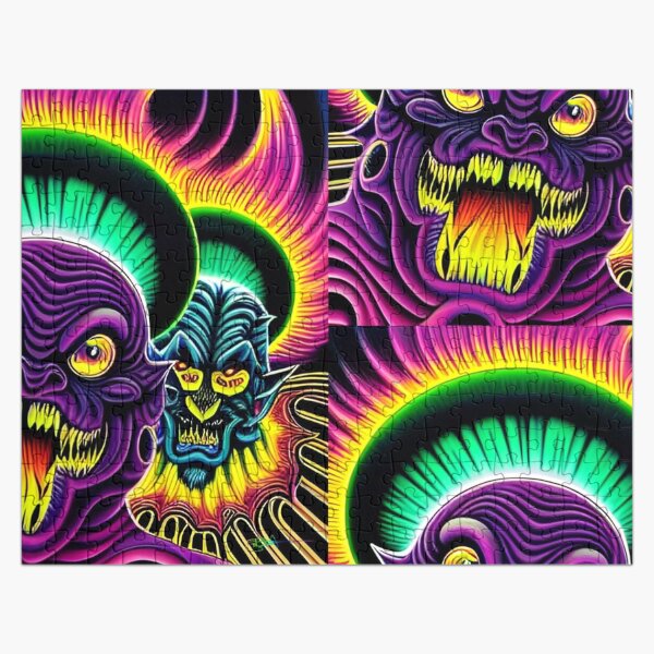 Retro SciFi Monsters: Trippy Horror 230 Jigsaw Puzzle