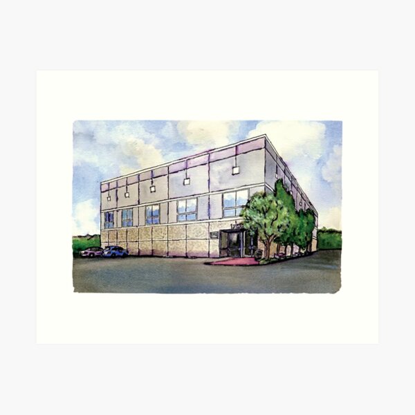 Item preview, Pam Beesly Office Building Watercolor Painting Dunder Mifflin Paper Company Inc. Gift designed and sold by MyPartyShirt.