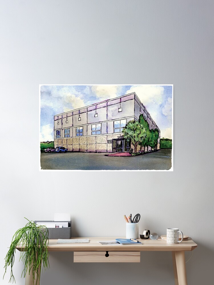 The Office Posters - Pam Beesly Office Building Watercolor Painting Poster Dunder  Mifflin Paper Company Inc. Gift Poster RB1801