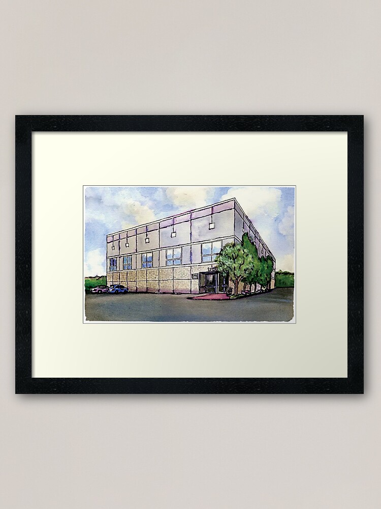 Pam Beesly Office Building Watercolor Painting Poster Dunder Mifflin Paper  Company Inc. Gift Poster for Sale by MyPartyShirt